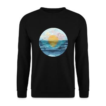 Coucher de soleil - Sweat-shirt Unisexe - noir - Devant - Alina (178cm) & Michal (187cm)
