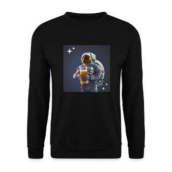 Astronaut beer - Unisex Sweatshirt - black - Front - Alina (178cm) & Michal (187cm)