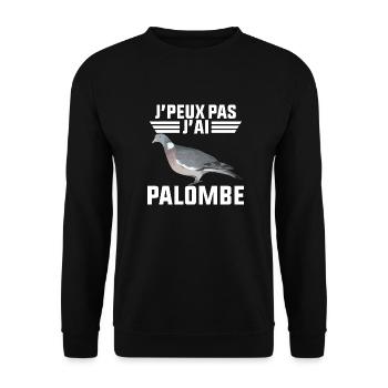 Je peux pas j'ai palombe - idée cadeau chasse - Sweat-shirt Unisexe - noir - Devant - Alina (178cm) & Michal (187cm)