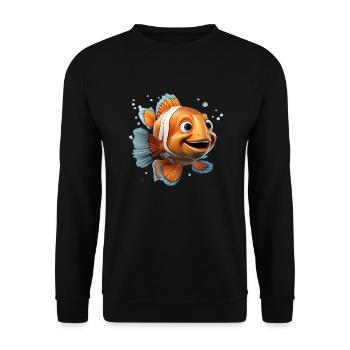 Clownfish have orange and white body markings - Unisex Sweatshirt - black - Front - Alina (178cm) & Michal (187cm)