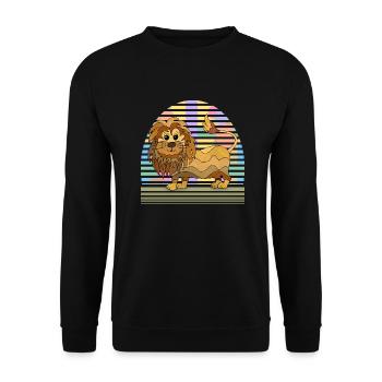 Lion - Unisex Sweatshirt - black - Front - Alina (178cm) & Michal (187cm)
