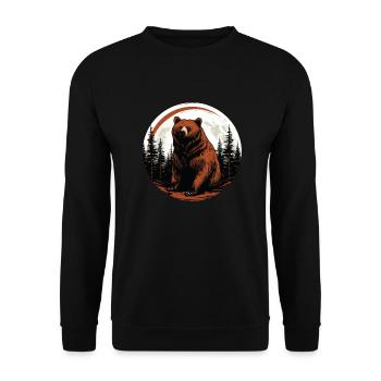 Wild bear - Unisex Sweatshirt - black - Front - Alina (178cm) & Michal (187cm)