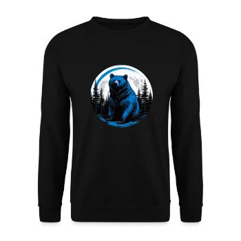 Night bear - Unisex Sweatshirt - black - Front - Alina (178cm) & Michal (187cm)