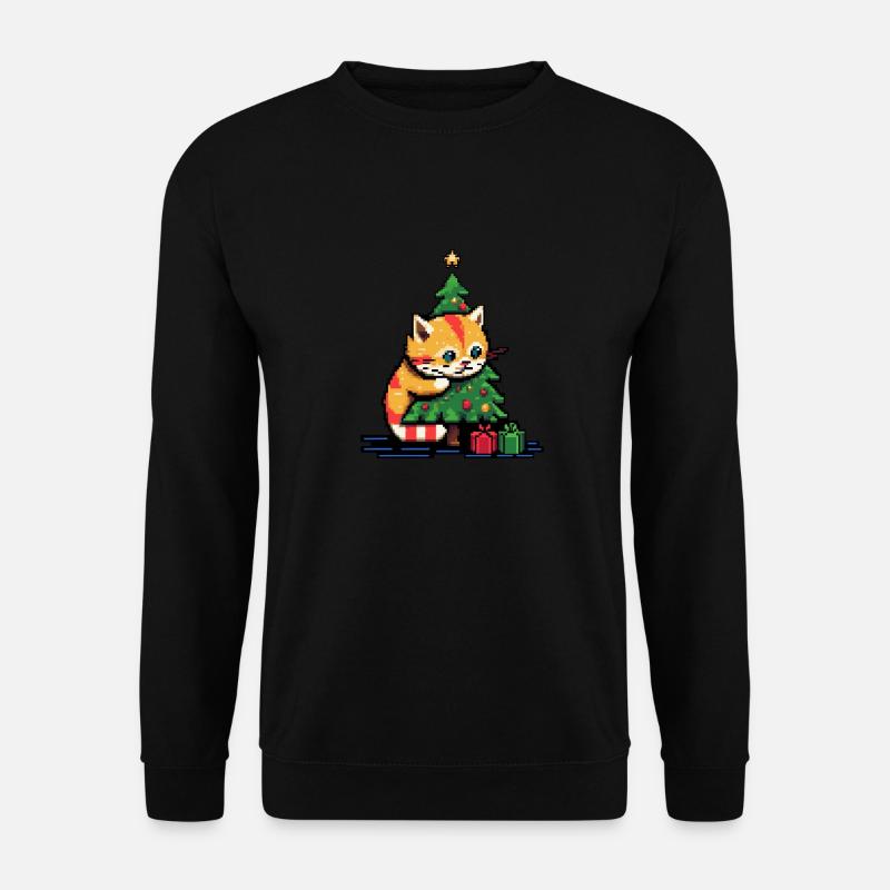Weihnachtskatze - Unisex Pullover - Schwarz