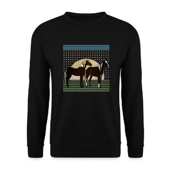 Horses - Unisex Sweatshirt - black - Front - Alina (178cm) & Michal (187cm)