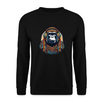 Gorilla - Unisex Sweatshirt - black - Front - Alina (178cm) & Michal (187cm)