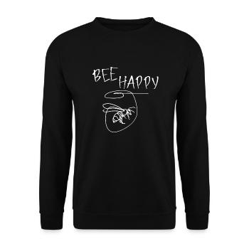 Abstrakte Biene Glücklich - Unisex Pullover - Schwarz - Vorne - Alina (178cm) & Michal (187cm)
