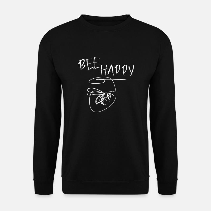 Abstract Bee Happy - Unisex Sweatshirt - black