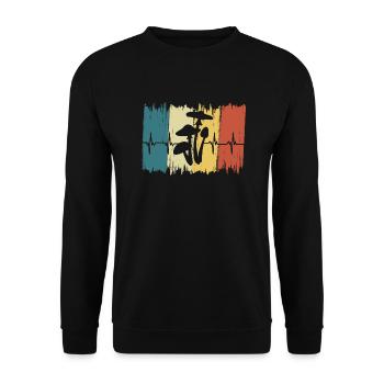 Vintage Mushroom Heartbeat - Unisex Sweatshirt - black - Front - Alina (178cm) & Michal (187cm)