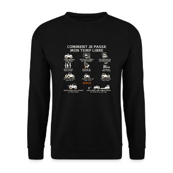 Tracteur Humour Agriculteur Paysan Fermier - Sweat-shirt Unisexe - noir - Devant - Alina (178cm) & Michal (187cm)