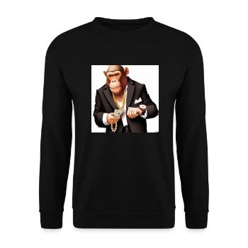 Singe avec de l’argent - Sweat-shirt Unisexe - noir - Devant - Alina (178cm) & Michal (187cm)