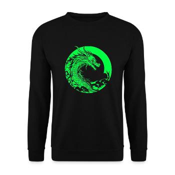 Fantasy Dragon Anime Dragon Head Mythical reptile - Unisex Sweatshirt - black - Front - Alina (178cm) & Michal (187cm)