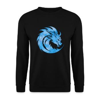 Fantasy Drache Anime Drachenkopf Mythisches Reptil - Unisex Pullover - Schwarz - Vorne - Alina (178cm) & Michal (187cm)