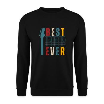 Gitarre Bester Vater aller Zeiten - Unisex Pullover - Schwarz - Vorne - Alina (178cm) & Michal (187cm)