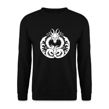 Fantasy Dragon Anime Dragon Head Reptile mythique - Sweat-shirt Unisexe - noir - Devant - Alina (178cm) & Michal (187cm)