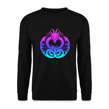 Fantasy Dragon Anime Dragon Head Mythical reptile - Unisex Sweatshirt - black - Front - Alina (178cm) & Michal (187cm)