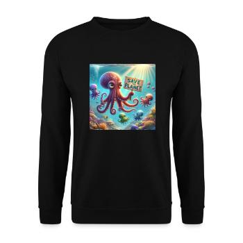 Famille des pieuvres - Sweat-shirt Unisexe - noir - Devant - Alina (178cm) & Michal (187cm)