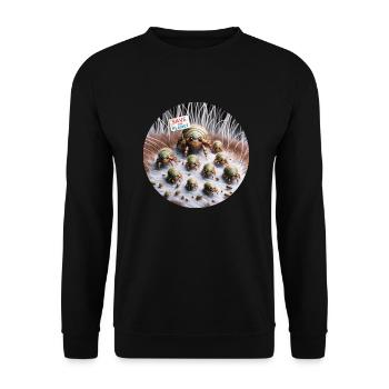 Flea Family - Unisex Sweatshirt - black - Front - Alina (178cm) & Michal (187cm)