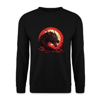Zorn des Drachen - Unisex Pullover - Schwarz - Vorne - Alina (178cm) & Michal (187cm)