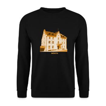 Wörth Town Hall Rhein Germersheim Rhineland-Palatinate - Unisex Sweatshirt - black - Front - Alina (178cm) & Michal (187cm)