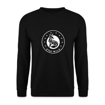 Stay Wild: Minimalist Fox Design - Unisex Sweatshirt - black - Front - Alina (178cm) & Michal (187cm)
