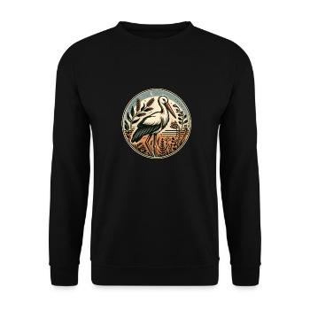Cigogne - Sweat-shirt Unisexe - noir - Devant - Alina (178cm) & Michal (187cm)
