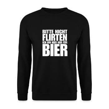Bier - Unisex Pullover - Schwarz - Vorne - Alina (178cm) & Michal (187cm)