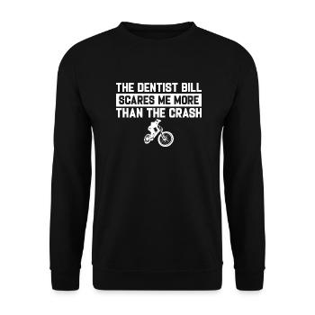 Motocross Funny Saying Dentist Bill Dirt Bike - Unisex Sweatshirt - black - Front - Alina (178cm) & Michal (187cm)