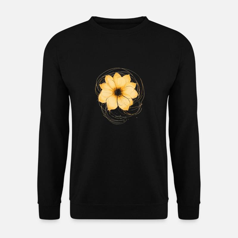 Rose One-Line-Drawing Stil - Unisex Pullover - Schwarz