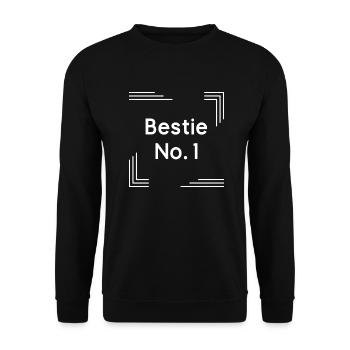 Best Friends Saying - Unisex Sweatshirt - black - Front - Alina (178cm) & Michal (187cm)
