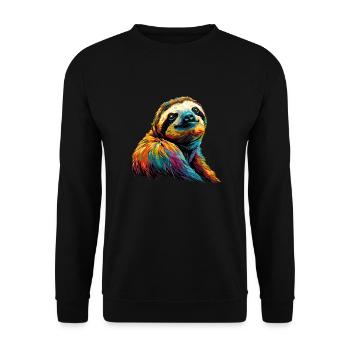 Rainbow sloth - Unisex Sweatshirt - black - Front - Alina (178cm) & Michal (187cm)