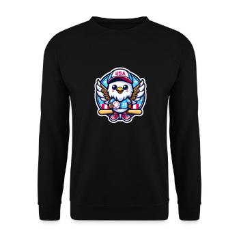 Aigle patriotique - Baseball USA - Sweat-shirt Unisexe - noir - Devant - Alina (178cm) & Michal (187cm)