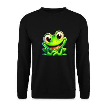 Grenouille coquine - Sweat-shirt Unisexe - noir - Devant - Alina (178cm) & Michal (187cm)