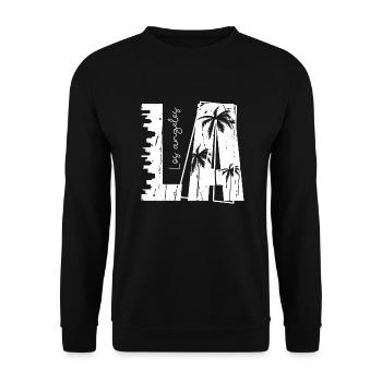 Los Angeles, USA, Amerika, Kalifornien, Patriot Reisen - Unisex Pullover - Schwarz - Vorne - Alina (178cm) & Michal (187cm)