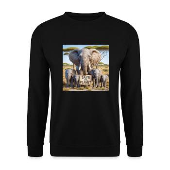 Elephant Family - Unisex Sweatshirt - black - Front - Alina (178cm) & Michal (187cm)