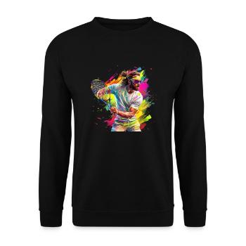Tennis is a popular sport - Unisex Sweatshirt - black - Front - Alina (178cm) & Michal (187cm)