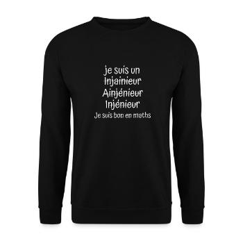 Ingénieur bon en maths - Sweat-shirt Unisexe - noir - Devant - Alina (178cm) & Michal (187cm)