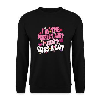 I'm the Perfect Aunt I Just Cuss a Lot Groovy aunt - Unisex Sweatshirt - black - Front - Alina (178cm) & Michal (187cm)