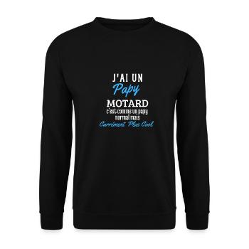Papy Motard Cool - Sweat-shirt Unisexe - noir - Devant - Alina (178cm) & Michal (187cm)