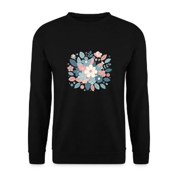 Pastel-coloured floral arrangement - Unisex Sweatshirt - black - Front - Alina (178cm) & Michal (187cm)