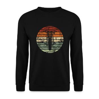 Retro Motorcycle - Vintage Gift Idea - Unisex Sweatshirt - black - Front - Alina (178cm) & Michal (187cm)