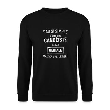 CANOÉISTE GÉNIALE - Sweat-shirt Unisexe - noir - Devant - Alina (178cm) & Michal (187cm)