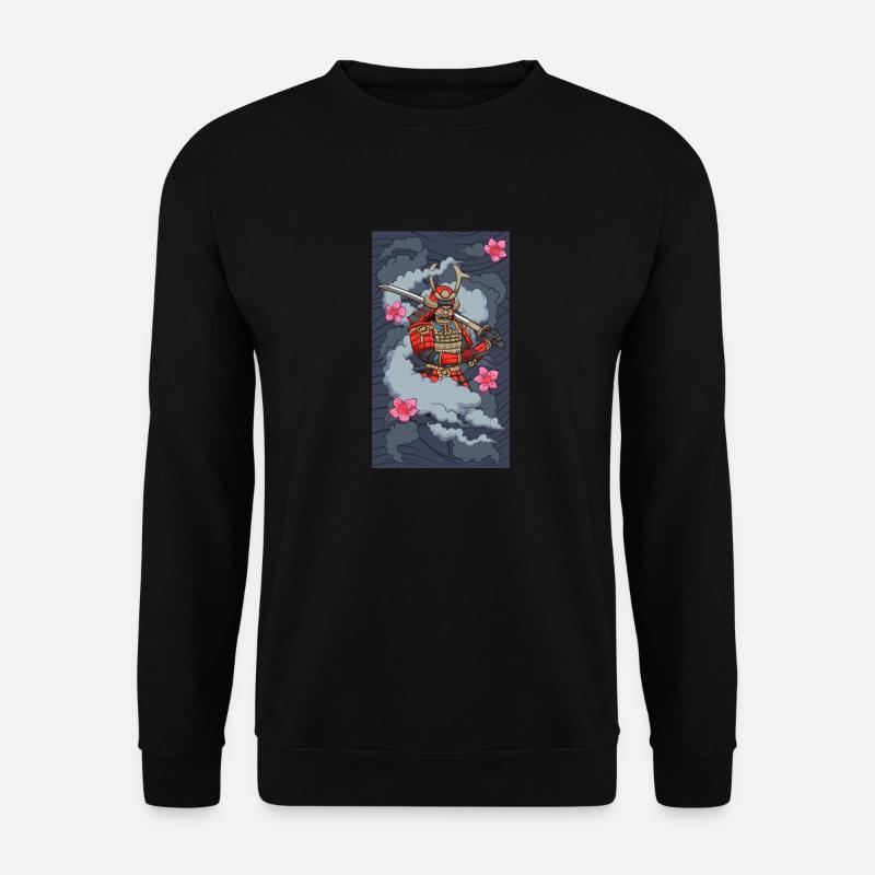 Samurai in Rauch - Unisex Pullover - Schwarz