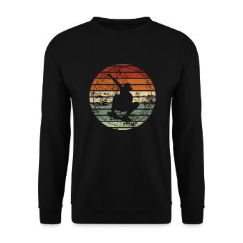 Retro Skateboard - Vintage Gift Idea - Unisex Sweatshirt - black - Front - Alina (178cm) & Michal (187cm)