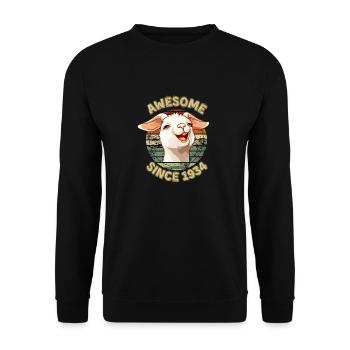 awesome Since 1934 - Humor 1934 Birthday Gift - Unisex Sweatshirt - black - Front - Alina (178cm) & Michal (187cm)