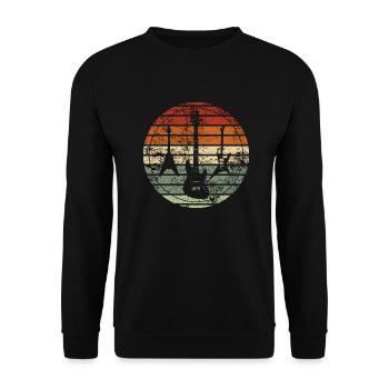 Retro Guitar - Vintage Gift Idea - Unisex Sweatshirt - black - Front - Alina (178cm) & Michal (187cm)