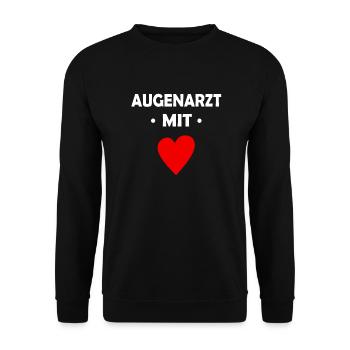 Augenarzt mit Herz - Unisex Pullover - Schwarz - Vorne - Alina (178cm) & Michal (187cm)