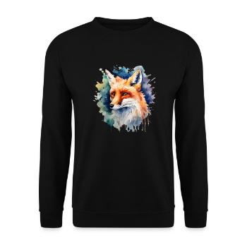 Krafttier Fuchs, Schlau, Tier, Fuchs, - Unisex Pullover - Schwarz - Vorne - Alina (178cm) & Michal (187cm)