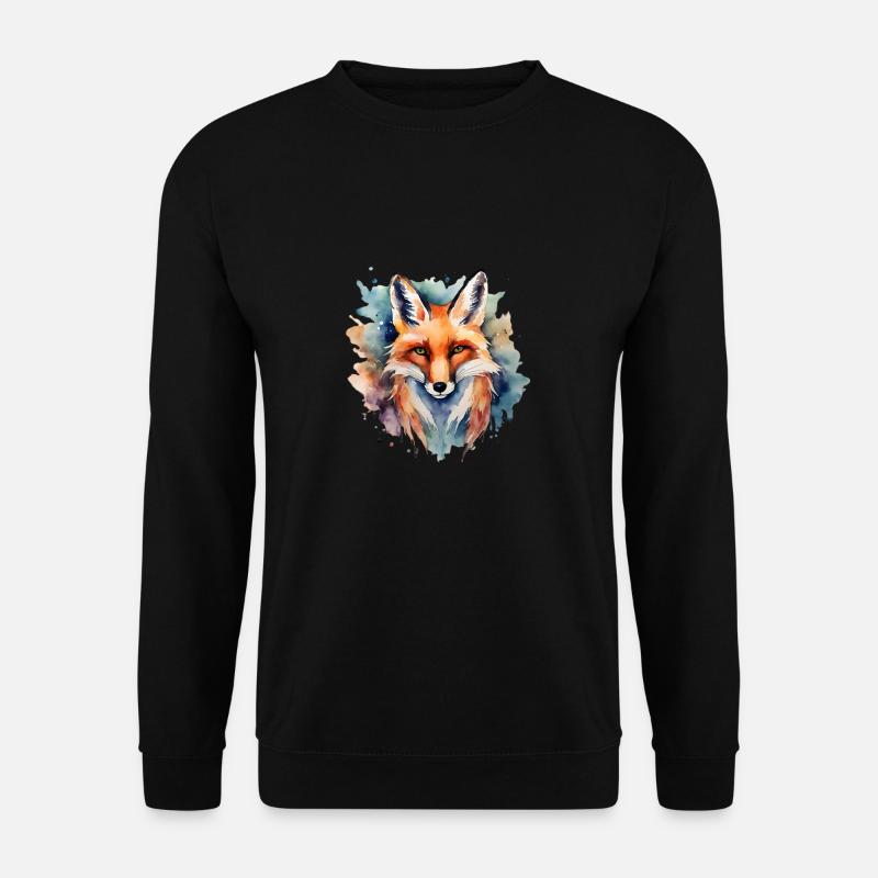 Fuchs Krafttier Weisheit - Unisex Pullover - Schwarz