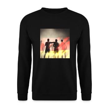 Fußball Team Deutschland - Unisex Pullover - Schwarz - Vorne - Alina (178cm) & Michal (187cm)